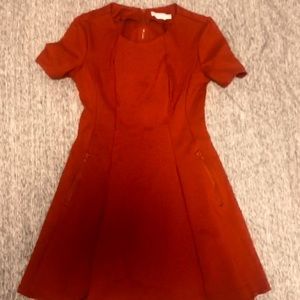 Red skater dress—fit&flare